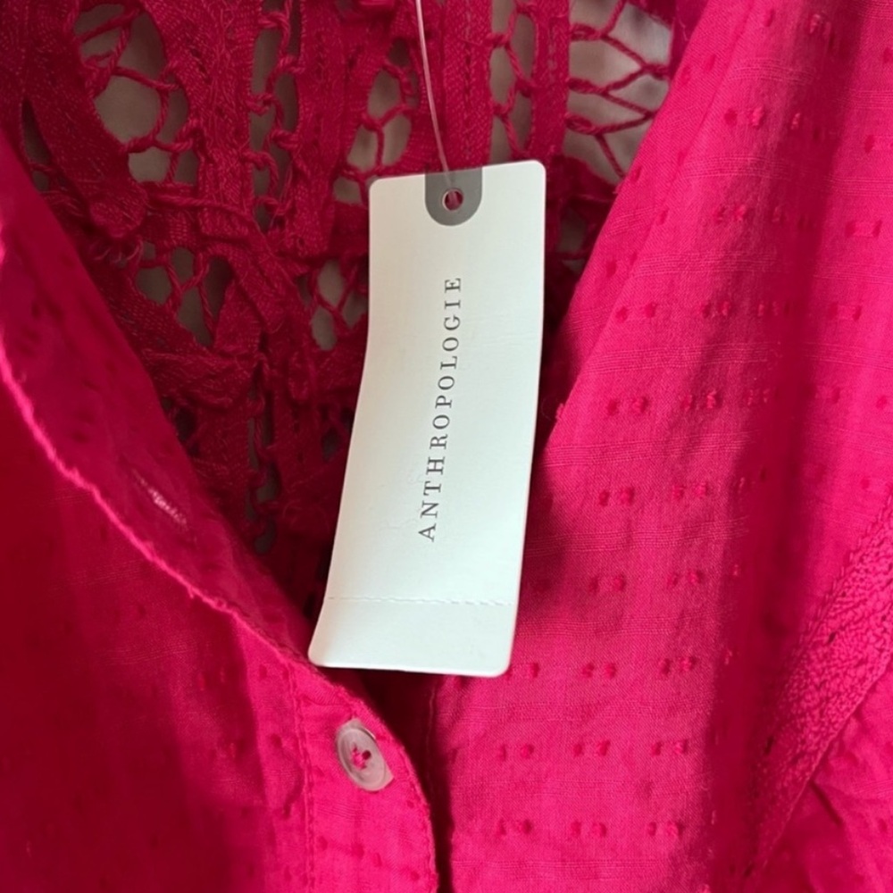 NWT Anthropologie Pilcro Lace Back Button Up Top Sz XS - Picture 15 of 15